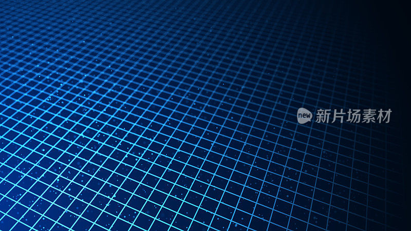 抽象的角度网格。数字复古的背景。线框网络景观的蓝色背景。3 d渲染。
